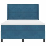 vidaXL Lit à Ressorts avec Matelas LED Bleu 160 x 200 cm Velours