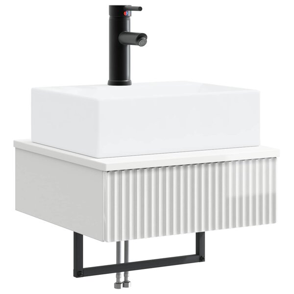 vidaXL Basin de lavage mural Blanc brillant 40 x 41 x 39 cm