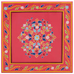 vidaXL Table basse rose bois de manguier massif peint à la main