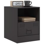 vidaXL Table de chevet noir 34 5x39x44 cm acier