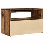 vidaXL Meuble TV avec lumières LED vieux bois bois d'ingénierie