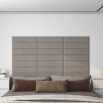 vidaXL Tête de lit murale 12 Pièces Gris clair Velours