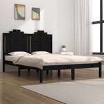 vidaXL Cadre de lit sans matelas noir bois massif 200x200 cm