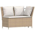 vidaXL Salon de jardin avec coussins 5 Pièces beige résine tressée