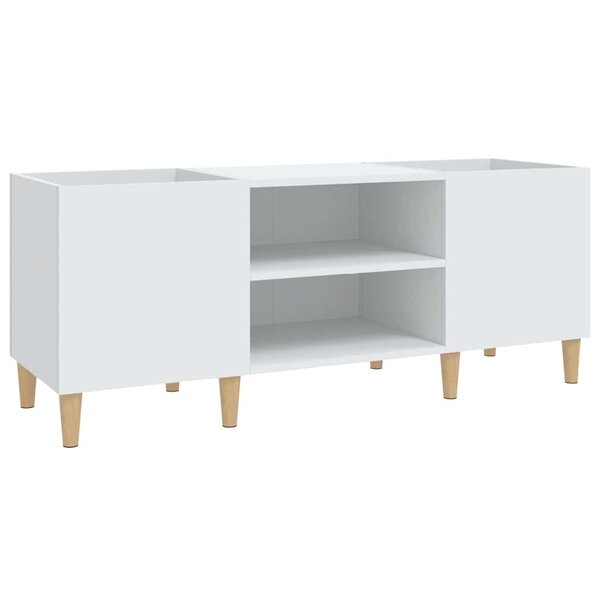 vidaXL Armoire à disques blanc 121x38x48 cm bois d'ingénierie