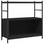 vidaXL Bibliothèque noir 80x30x78 5 cm bois d'ingénierie et fer