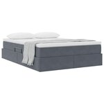 vidaXL Lit avec rangement et matelas Gris foncé 140 x 190 cm Velours