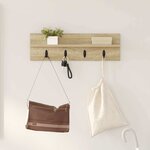 vidaXL Porte-manteau mural avec étagère Chêne sonoma 60 x 10.5 x 18 cm