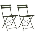 vidaXL Chaise de jardin pliante 2 Pièces Vert 42 x 46 x 82cm Acier