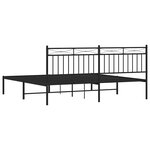 vidaXL Cadre de lit métal sans matelas avec tête de lit noir 183x213cm