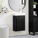 vidaXL Meuble de salle de bain avec robinet Chêne noir