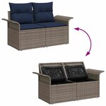 vidaXL Ensemble de canapé de jardin 9 Pièces Gris et bleu marine