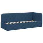 vidaXL Cadre de lit d'angle avec matelas Bleu 80 x 200 cm tissu