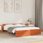 vidaXL Cadre de lit Marron cire 160 x 200 cm Bois massif en pin