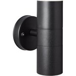 Applique murale extérieure 2L noir métal-verre GU10 max 18W IP44
