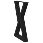 vidaXL Pieds de table à manger 2 pièces Noir 50 x (72-73 3) cm Acier
