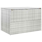 vidaXL Boîte de rangement de jardin gris clair 150x100x100 cm rotin