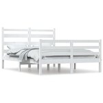 vidaXL Cadre de lit Bois de pin massif 160x200 cm Blanc