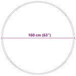 Tapis Shaggy vidaXL avec support en latex Gris ø160 cm