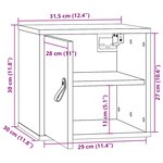 vidaXL Armoire murale Noir 31 5x30x30 cm Bois de pin massif