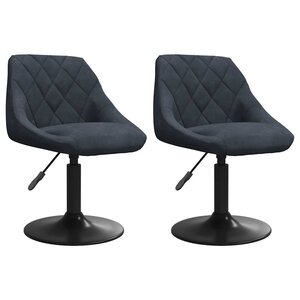 vidaXL Chaises pivotantes à dîner lot de 2 Gris foncé Velours