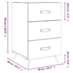 vidaXL Table de chevet gris béton 40x40x66 cm bois d'ingénierie