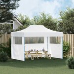 vidaXL Tente de réception pliable avec 3 parois 280x410x315 cm Acier Blanc