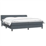 vidaXL Sommier à lattes de lit et matelas gris foncé 180x210cm velours