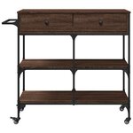 vidaXL Chariot de cuisine chêne marron 105x42x95 cm bois d'ingénierie