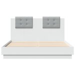 vidaXL Cadre de lit avec tête de lit blanc 120x190cm bois d'ingénierie