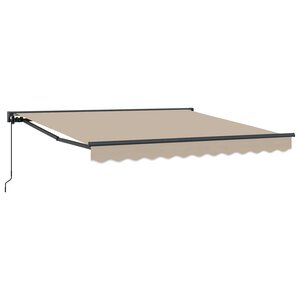 vidaXL Cadre d'auvent Beige 350 x 250 cm Polyester avec revêtement PU