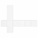 vidaXL Unités murales TV 5 Pièces blanc bois d'ingénierie