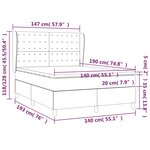 vidaXL Sommier à lattes de lit avec matelas Crème 140x190 cm Tissu