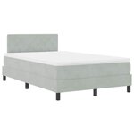 vidaXL Lit à ressort LED avec matelas Gris clair 120 x 190 cm Velours