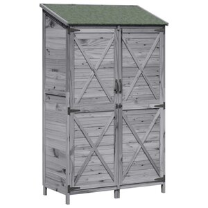 vidaXL Abri de jardin Gris 106 x 56 x 176 5 cm Bois d'ingénierie