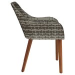 vidaXL Chaises de jardin avec coussins 2 Pièces Gris Poly Rattan
