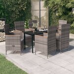 vidaXL Ensemble à manger de jardin avec coussins 7 Pièces Gris
