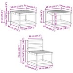 vidaXL Ensemble de canapés d'extérieur 6 pc Blanc Bois d'Acacia Massif