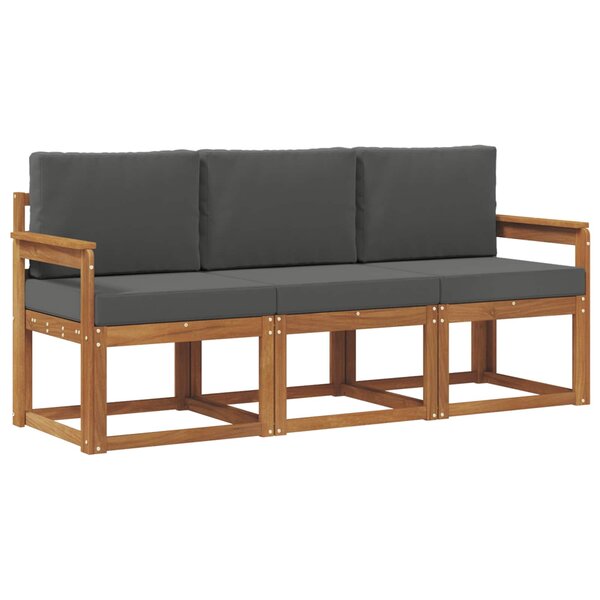 vidaXL Ensemble de canapés d'extérieur 3 pc Naturel et Anthracite