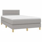 vidaXL Sommier à lattes de lit et matelas gris clair 120x190 cm tissu
