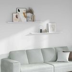 vidaXL Étagère Murale avec étagère 2 Pièces Marbre blanc 115 x 9 x 3 cm