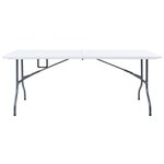 vidaXL Table pliable de jardin Blanc 180x72x72 cm PEHD