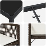 vidaXL Ensemble de salle à manger de jardin de 9 pièces avec coussins en rotin poly brun
