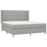 vidaXL Sommier à lattes de lit matelas LED Gris clair 180x200 cm Tissu
