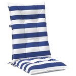 vidaXL Coussin d'extérieur 2 Pièces Bleu et Blanc 120 x 50 x 7 cm Tissu