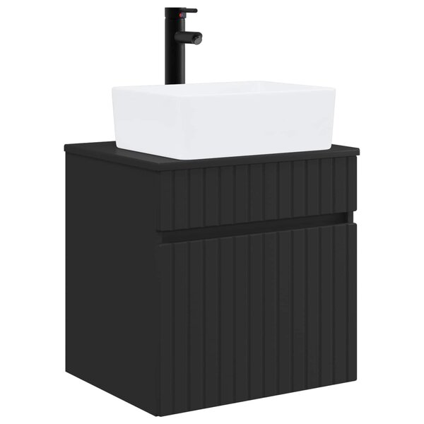 vidaXL Meuble de lavabo mural Noir 49 x 41 x 63 cm Bois d'ingénierie