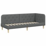 vidaXL Cadre de lit d'angle Gris foncé 80 x 200 cm tissu