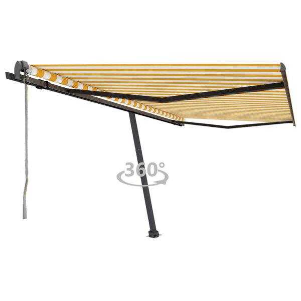 vidaXL Auvent automatique sur pied 400x350 cm Jaune/Blanc