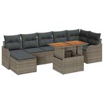 vidaXL Ensemble de canapé de jardin 8 Pièces Gris Poly rotin