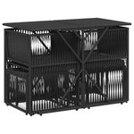 vidaXL Ensemble à manger de jardin coussins 7 Pièces noir résine tressée